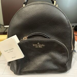 Kate Spade Black Pebbled Leather Backpack